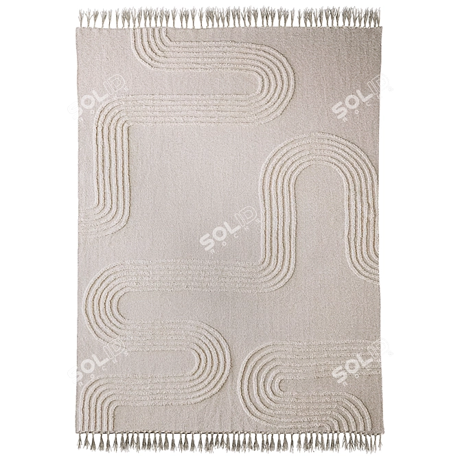 Maze Hilo Tufted Rug - Rustic Elegance 3D model image 1