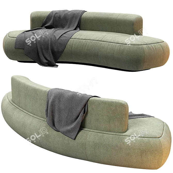 Curved Fabric Sofa Bubble 3D model image 4