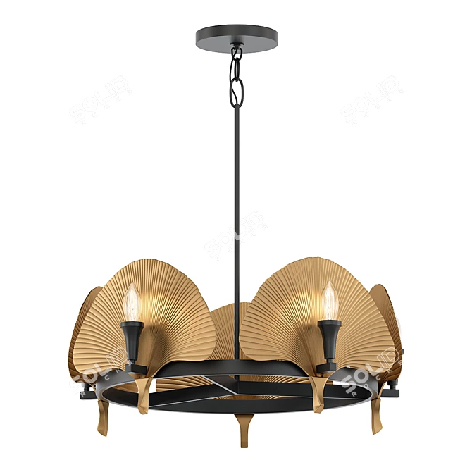 Museum Bronze Gold Chandelier 3D model image 1