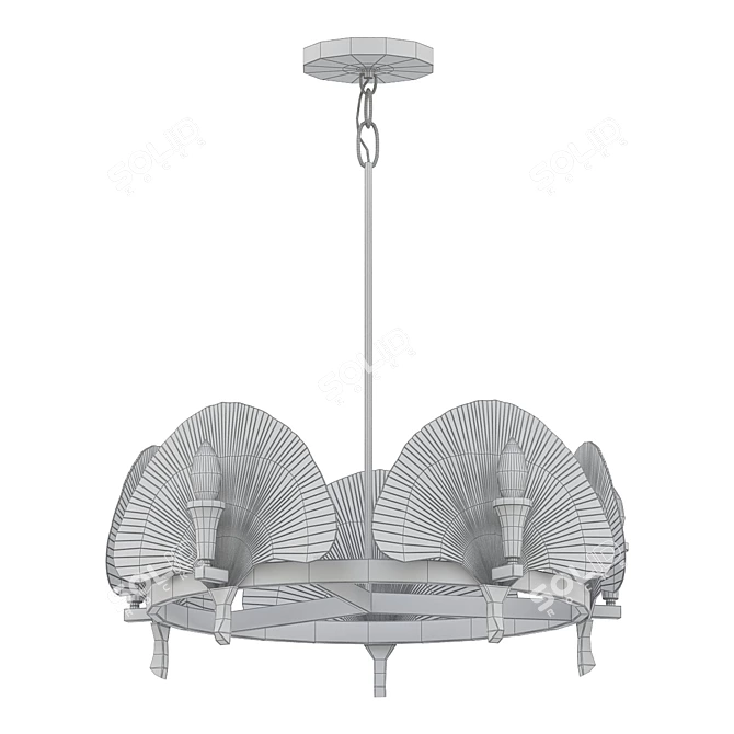 Museum Bronze Gold Chandelier 3D model image 2