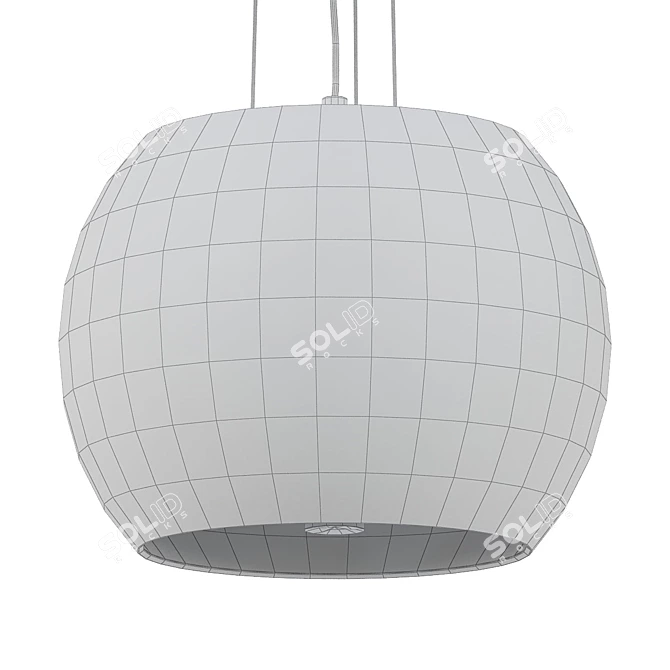 Modern Glass Drum Chandelier 3D model image 2