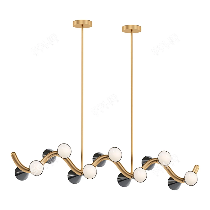 Elegant Caracas Wave Chandelier 3D model image 1