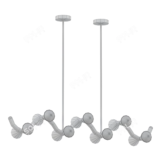 Elegant Caracas Wave Chandelier 3D model image 2