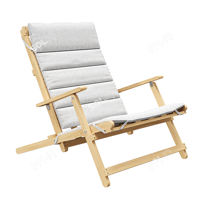 Modern Carl Hansen Deck Chair 3D model image 1