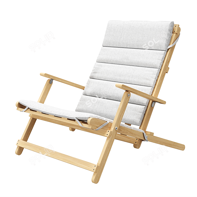 Modern Carl Hansen Deck Chair 3D model image 4