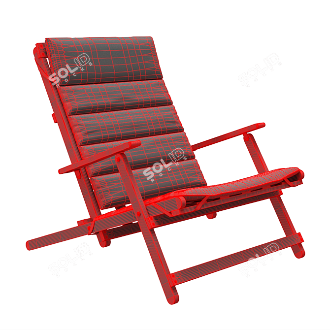 Modern Carl Hansen Deck Chair 3D model image 5