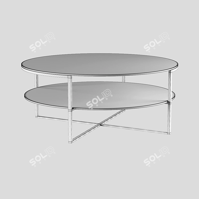 Modern Metal Frame Glass Coffee Table 3D model image 4