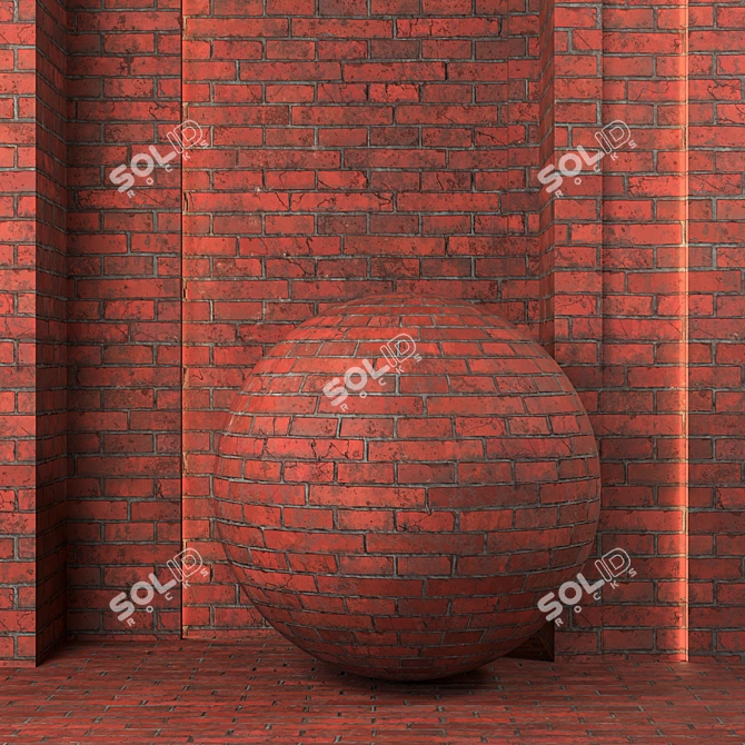 Vintage Brick Wall Texture Collection 3D model image 2