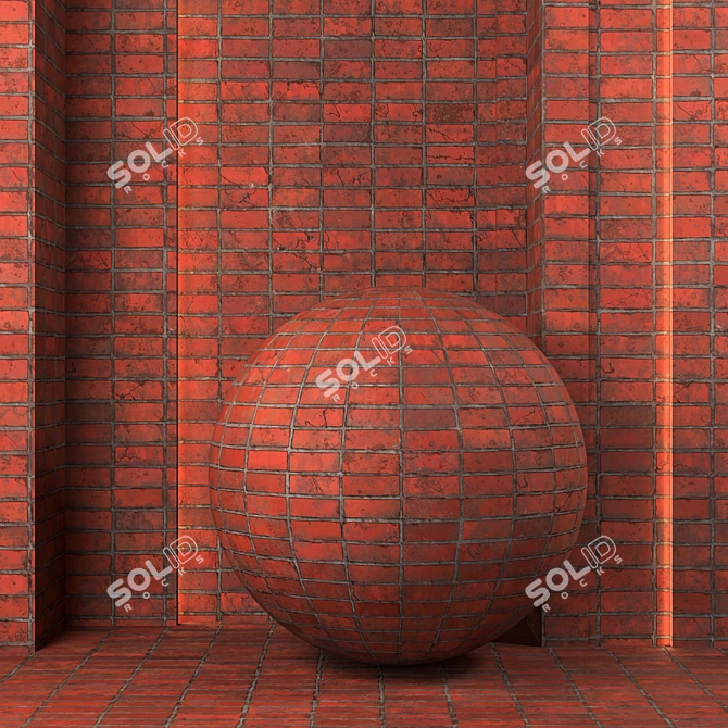 Vintage Brick Wall Texture Collection 3D model image 3