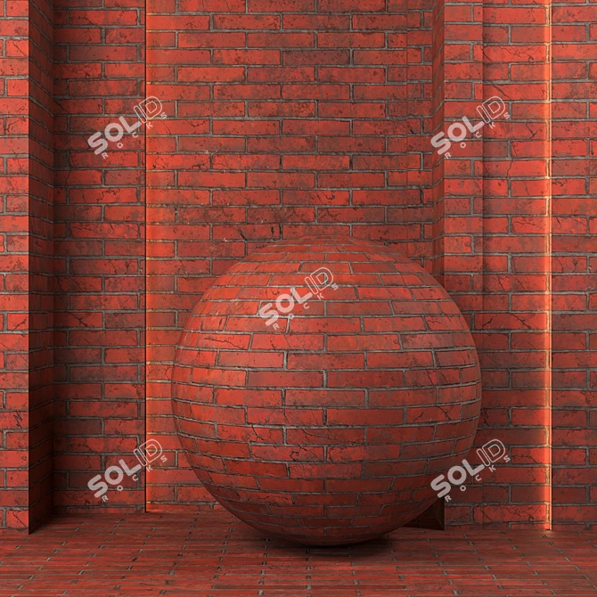 Vintage Brick Wall Texture Collection 3D model image 4