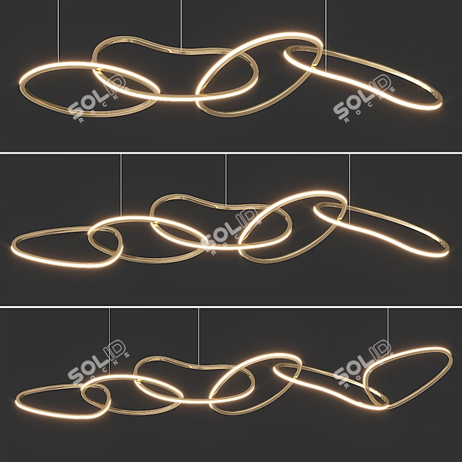 Intersecting LED Ring Installation 3D model image 1