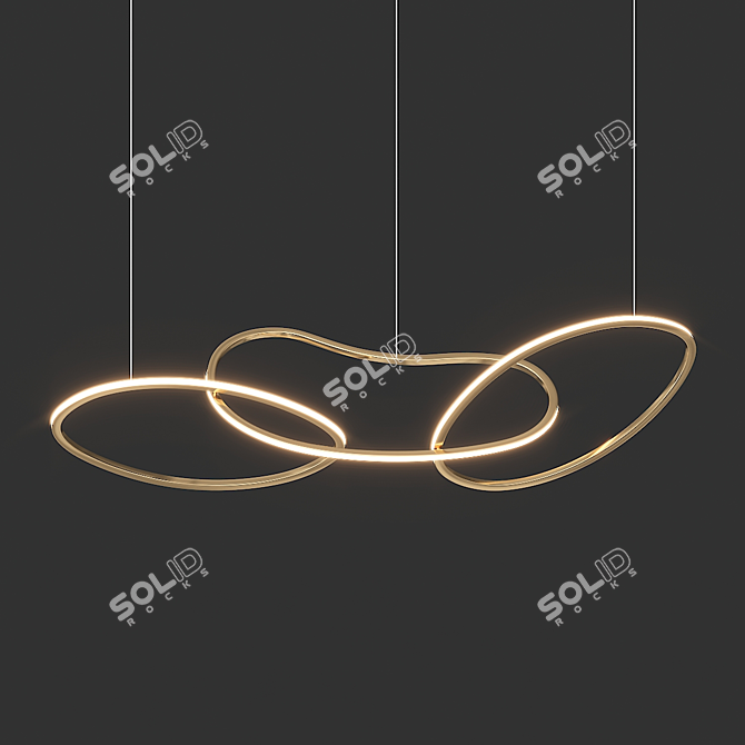 Intersecting LED Ring Installation 3D model image 2