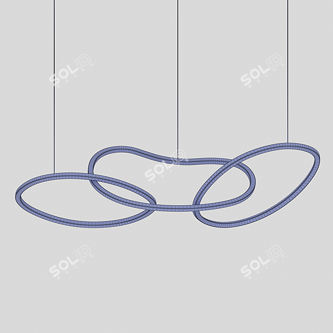 Intersecting LED Ring Installation 3D model image 3