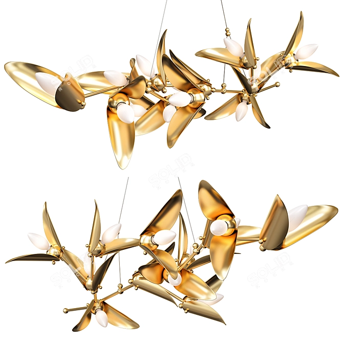 Elegant Lavra B Chandelier by Anzazo 3D model image 1