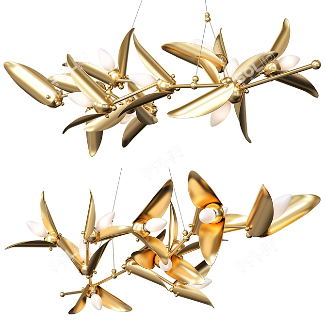 Elegant Lavra B Chandelier by Anzazo 3D model image 6