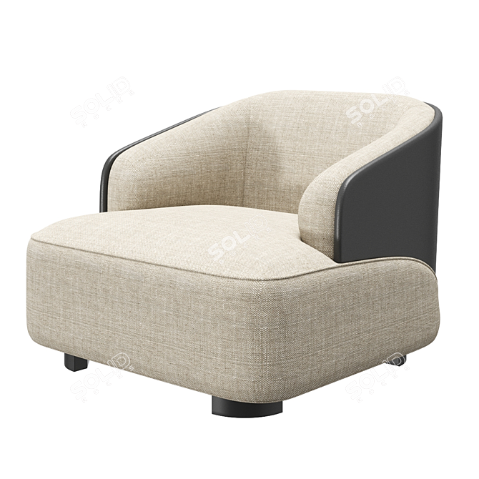 Luxury Rubelli Velour Armchair 3D 3D model image 1