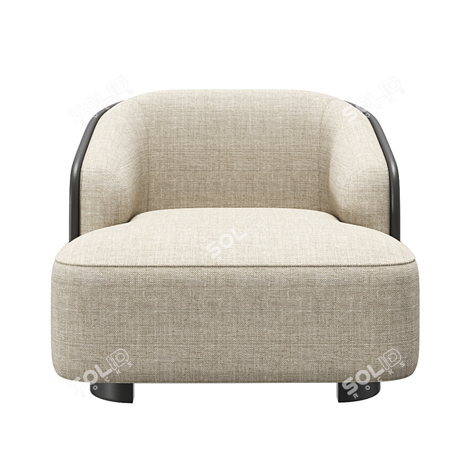 Luxury Rubelli Velour Armchair 3D 3D model image 2