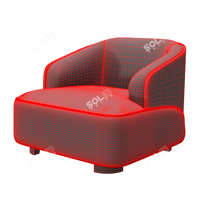 Luxury Rubelli Velour Armchair 3D 3D model image 5