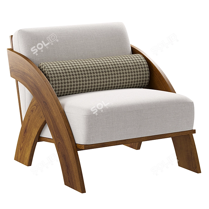  Wooden Lounge Chair JecksonLoft 3D model image 1