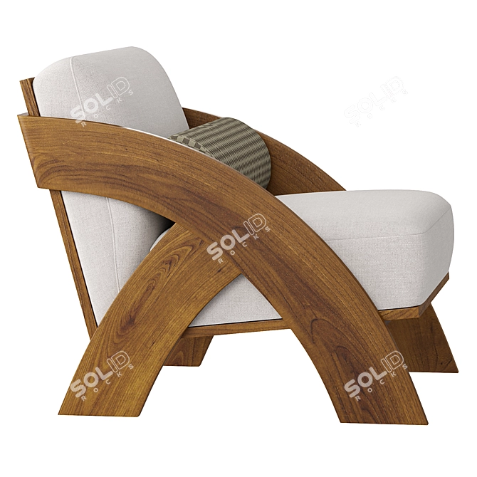  Wooden Lounge Chair JecksonLoft 3D model image 2