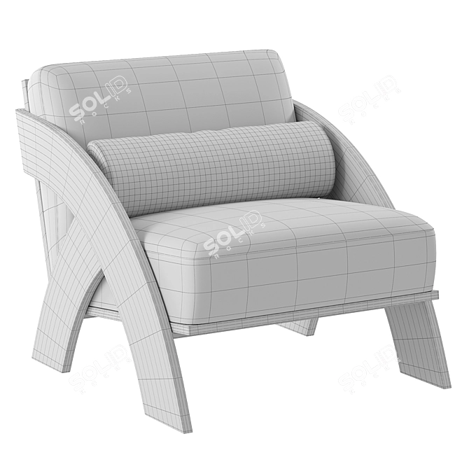  Wooden Lounge Chair JecksonLoft 3D model image 3