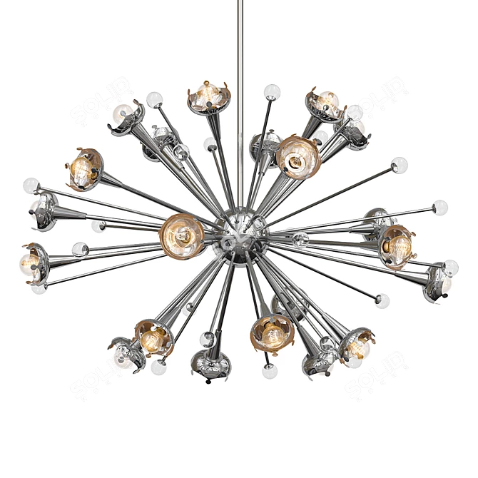 Jonathan Adler Polished Nickel Chandelier 3D model image 1