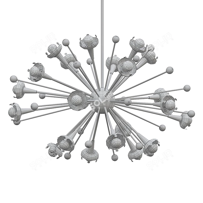 Jonathan Adler Polished Nickel Chandelier 3D model image 2