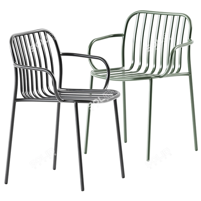 TrabA Metis Line Armchair: 53x59x80cm 3D model image 1