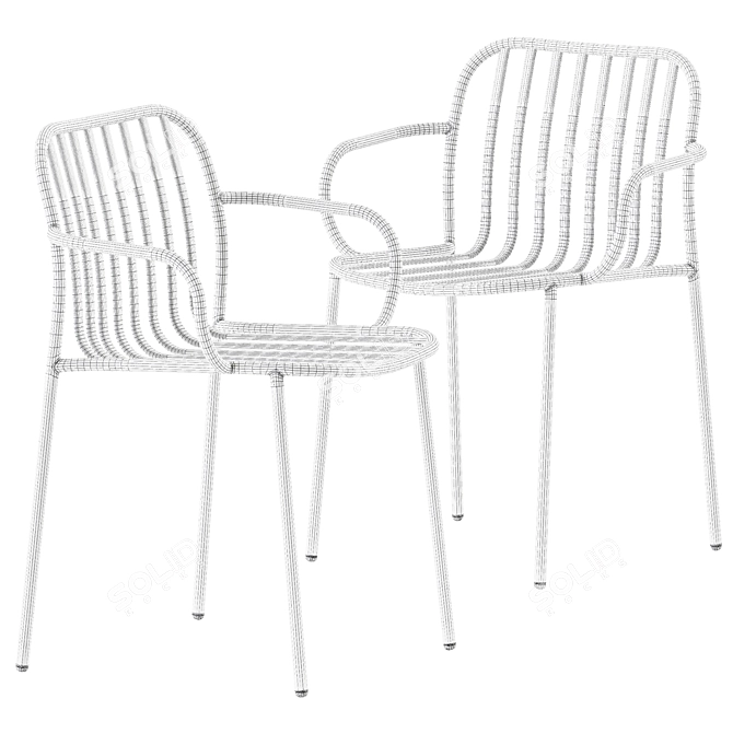 TrabA Metis Line Armchair: 53x59x80cm 3D model image 3