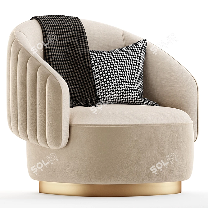 Stylish Swivel Armchair by i4 Mariani 3D model image 1