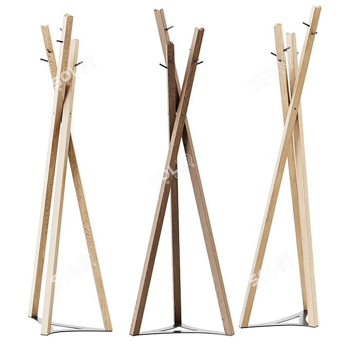 Modern Tobias Coat Rack Stand 3D model image 1