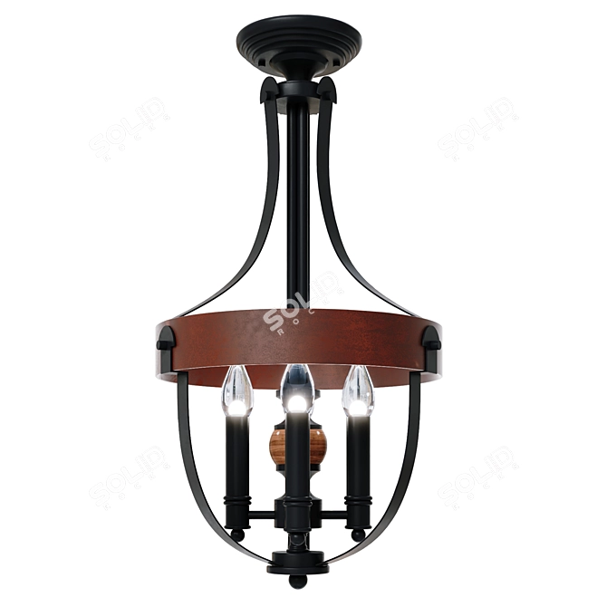 Modern Escada Pendant Chandelier 3D model image 1