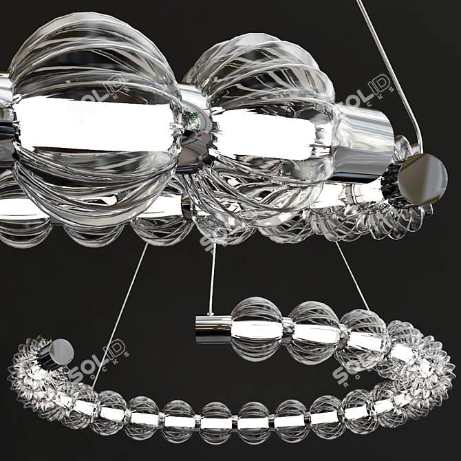 Amulet Blown Glass LED Pendant 3D model image 2