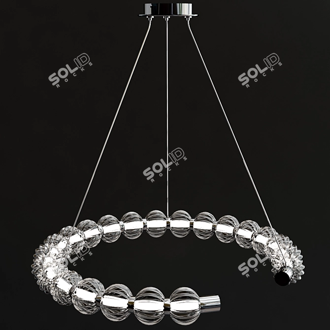 Amulet Blown Glass LED Pendant 3D model image 3