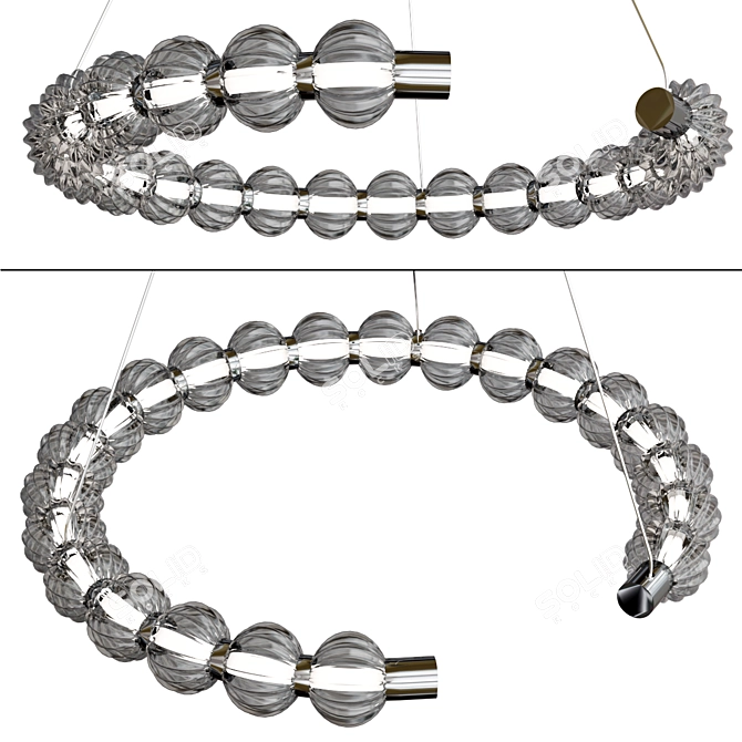 Amulet Blown Glass LED Pendant 3D model image 5