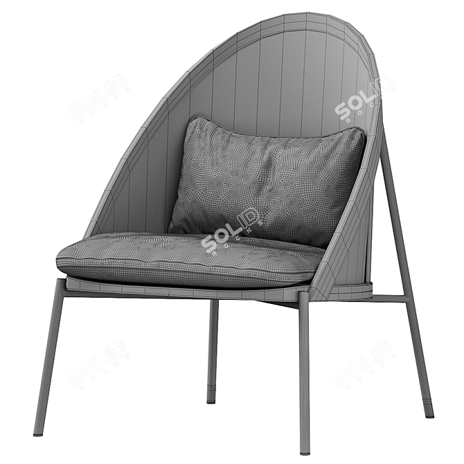 Contemporary Loie Lounge Chair 3D model image 7