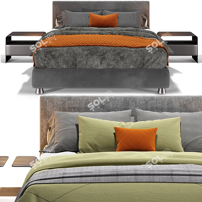 Elegant Modern Bed Design 3D model image 2