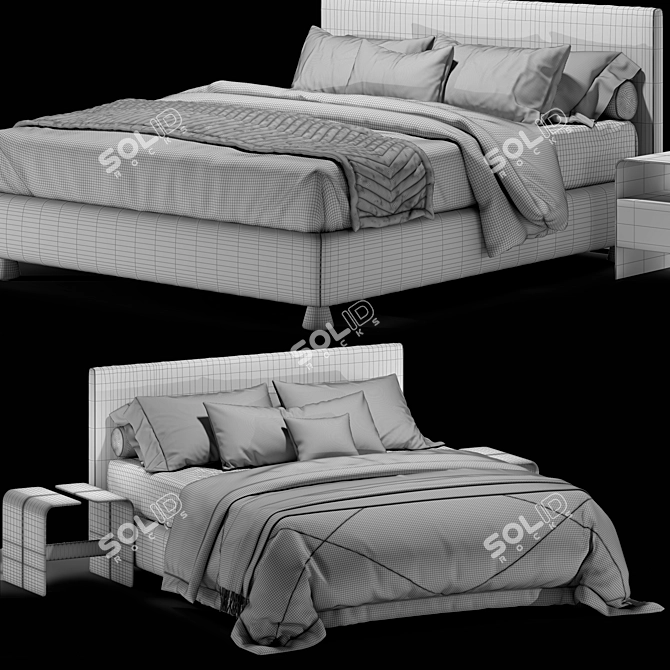 Elegant Modern Bed Design 3D model image 3