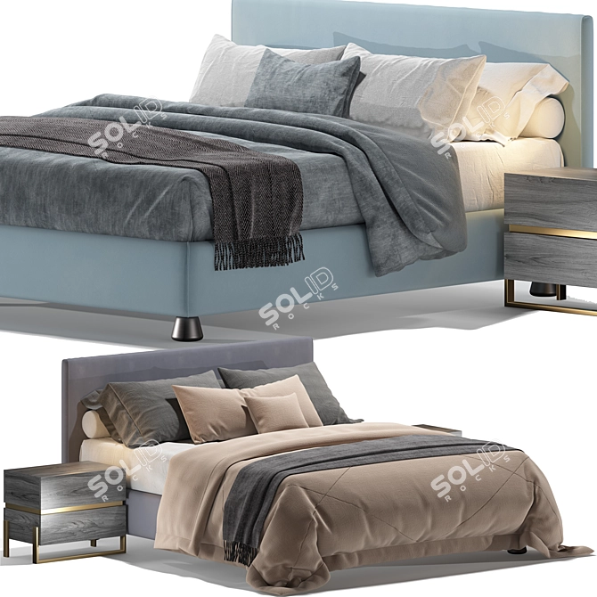 Elegant Modern Bed Design 3D model image 4