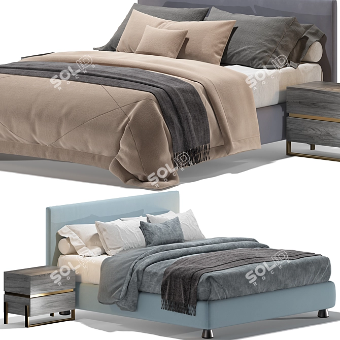 Elegant Modern Bed Design 3D model image 5