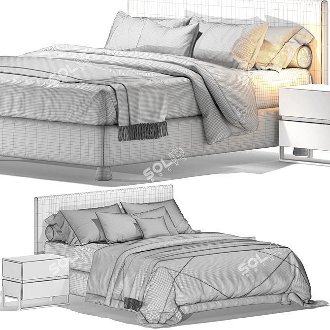 Elegant Modern Bed Design 3D model image 6