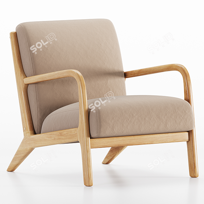 Contemporary Wide Armchair 2017 Variant 3D model image 1