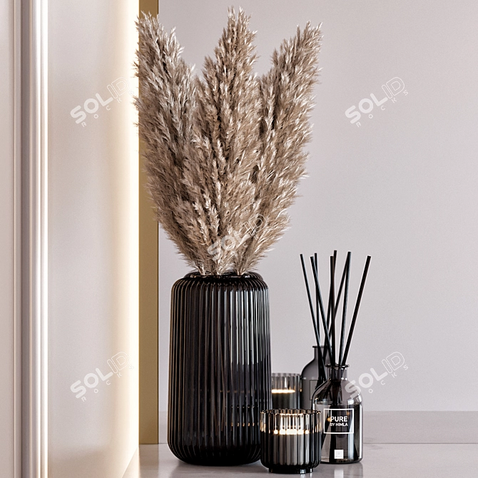 Sleek Modern Hallway Bench 3D model image 6