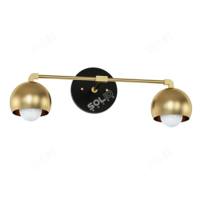 Sleek Mid-Century Sphere Vanity 3D model image 1