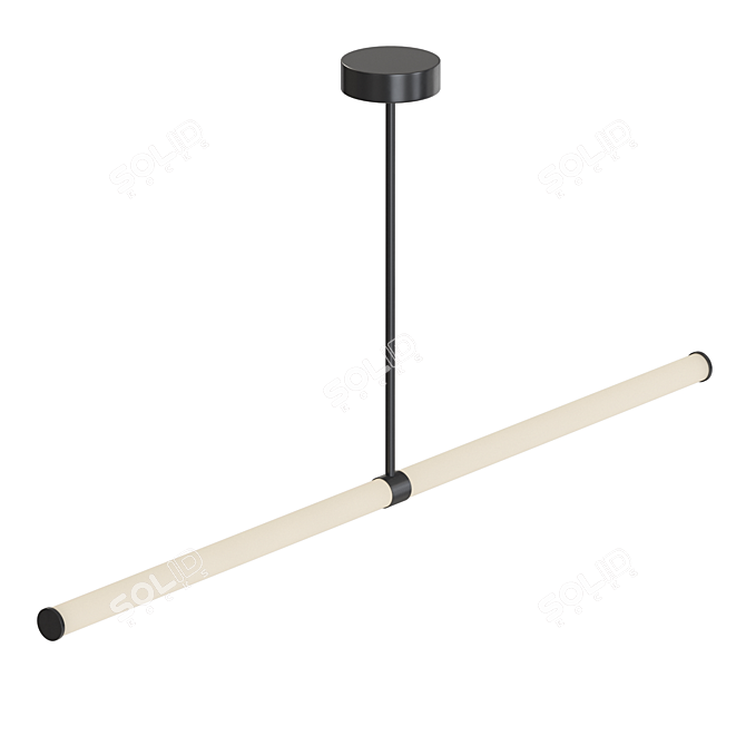 Sleek Glass Tube LED Lamp 3D model image 2