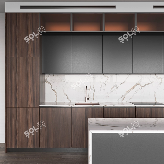 Modular Multimaterial Kitchen 3D model image 4