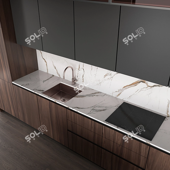 Modular Multimaterial Kitchen 3D model image 5