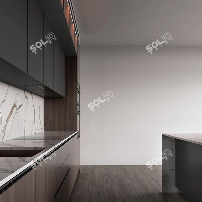 Modular Multimaterial Kitchen 3D model image 6