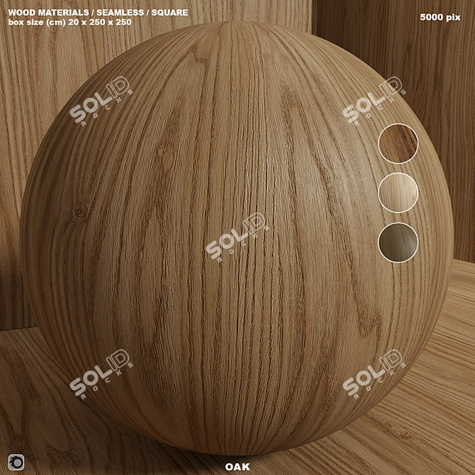  Seamless Oak Wood Material Set 3D model image 1