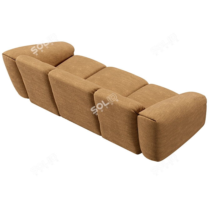 Comfortably Chic Puffer Sofa 3D model image 5